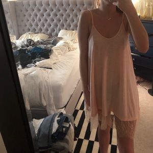 Blush pink lace dress